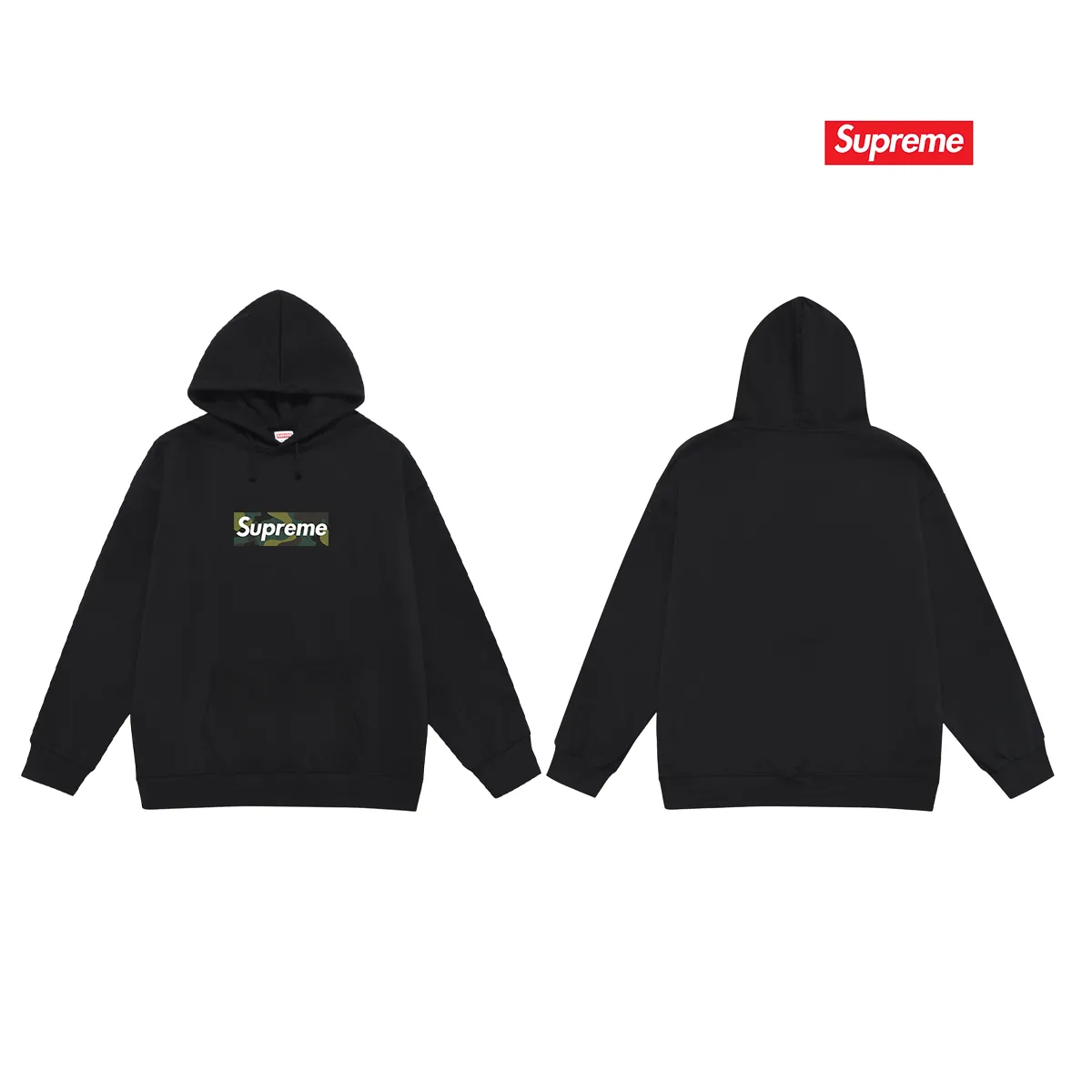 Style No. S2067 #terry P160💰 Velvet P170💰 Supreme FW23 Autumn and Winter Series Solid color hooded sweatshirt with chest logo Made of 400g large terry 430g silver fox velvet (drop shoulder large version) fabric Soft and non-pilling texture Imported environmentally friendly printing glue The pattern is bright and three-dimensional Quality 💥Same style for men and women The upper body is trendy Color: black white gray Size: S M L XL XXL