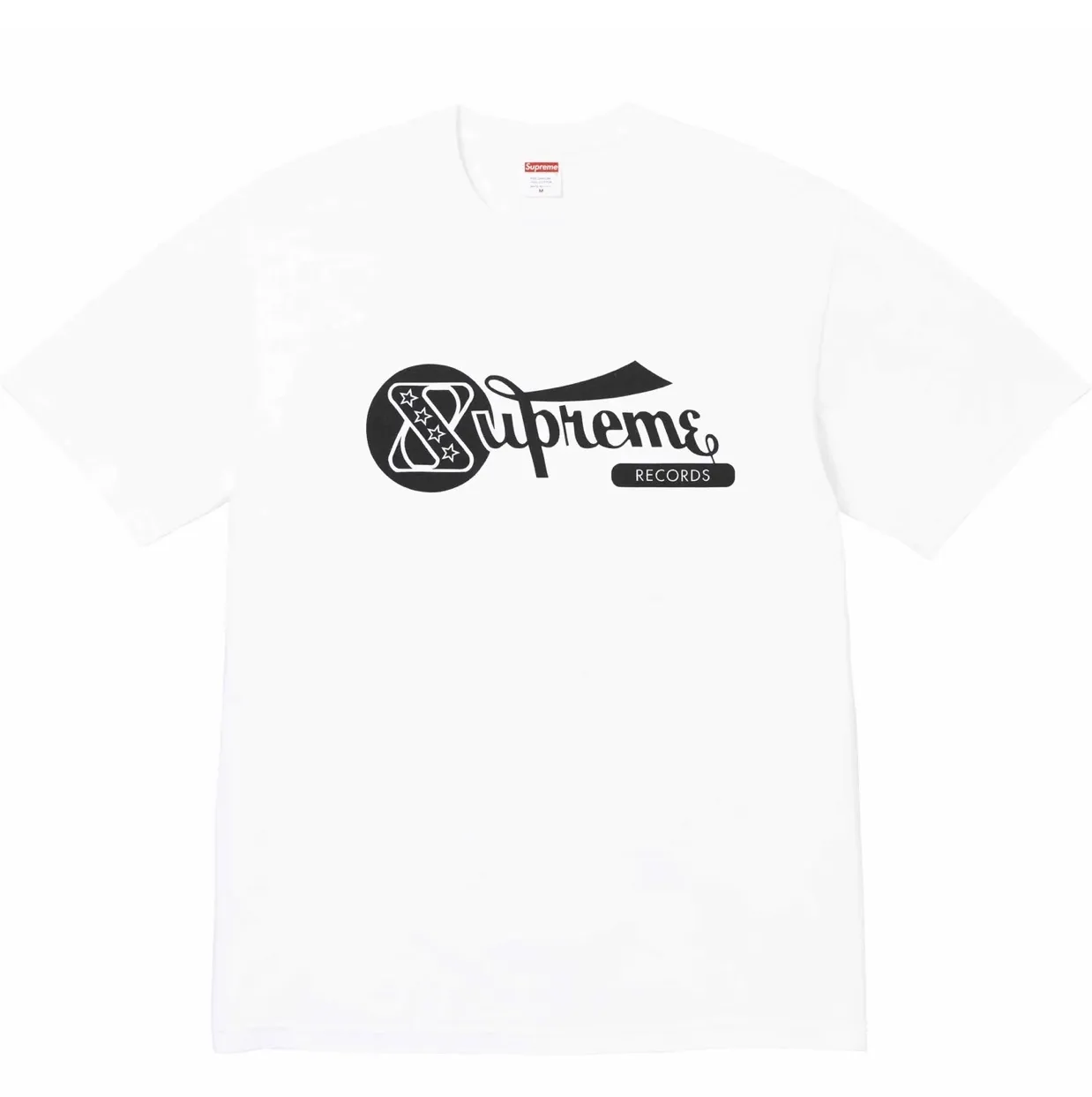 #S129 P110💰 Supreme printed summer heavy trend brand 24ss RECORDS recorded printed short-sleeved T-shirt 260g combed cotton double yarn, all three standards are complete from fabrics to accessories and follow ZP Imported Matsui company's slurry printing will never crack The whole piece adopts three-needle five-thread technology (neckline-shoulder seam-sleeve seam double line, looks more three-dimensional and textured) The same process as the original version, classic version Feel free to compare zp. The whole piece adopts three-needle five-thread craftsmanship. The neckline-shoulder seam-sleeve seam is double-threaded, which looks more three-dimensional and textured.) It has the same craftsmanship as the original original, classic version. Color: Black/White Size: S M L XL XXL