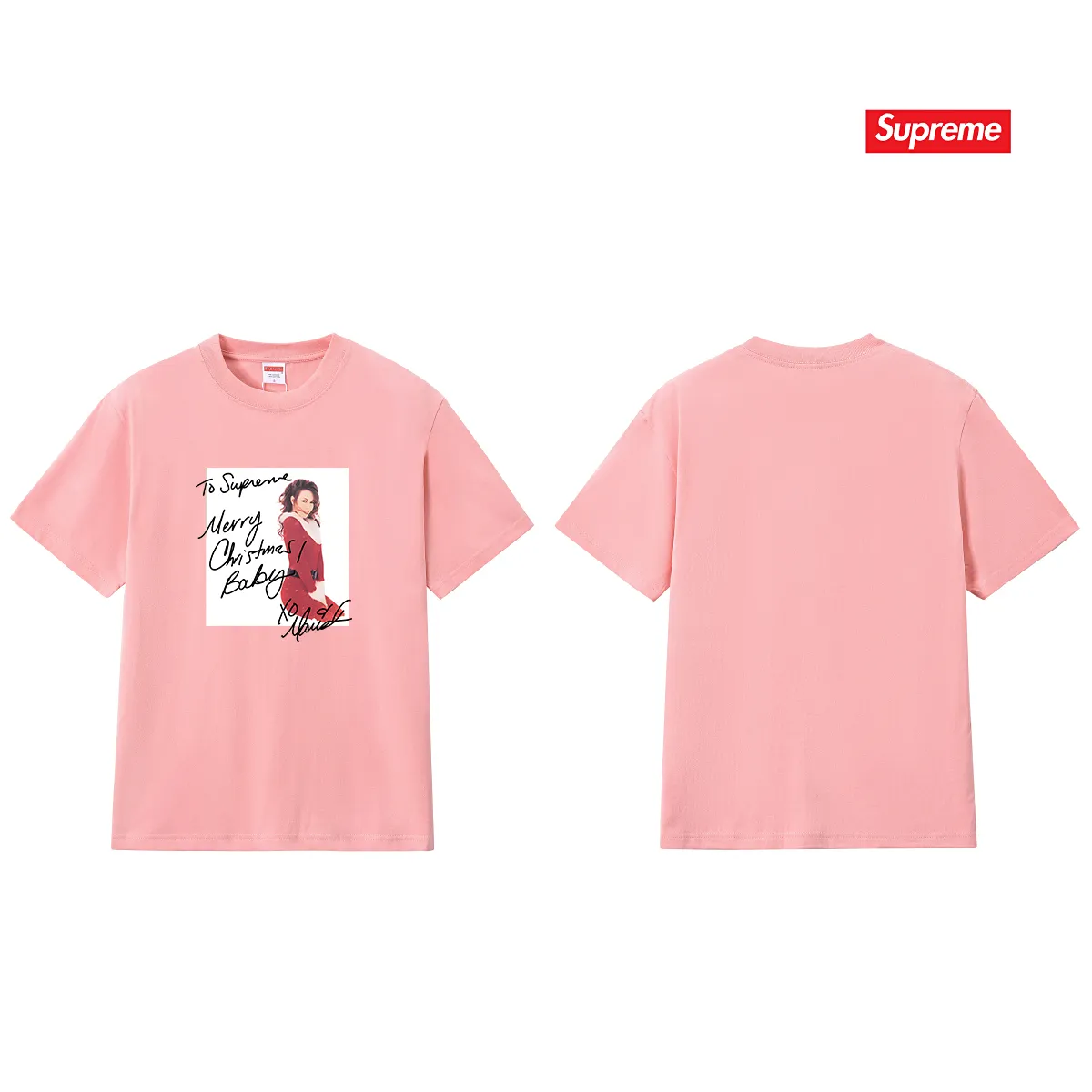 S258 P110💰 Supreme Week 17 Mariah Carey Tee Mariah Carey character print pattern Round neck American trendy T-shirt Same style for men and women Loose fit Made of 260g combed cotton double yarn From fabrics to accessories, all three standards are complete and follow ZP Imported Matsui company slurry printing will never crack The whole piece is made with a three-needle five-thread process. The neckline-shoulder seam-sleeve seam is double-lined, and it looks more three-dimensional and textured. The process is the same as the authentic original version. The classic version. Feel free to compare zp. The whole piece is made of a three-needle five-thread process. The neckline-shoulder seam-sleeve seam is double-threaded, which looks more three-dimensional and textured. The process is the same as the authentic original version. The classic version. Color: Black White Light Gray Pink Navy Size: S M L XL XXL