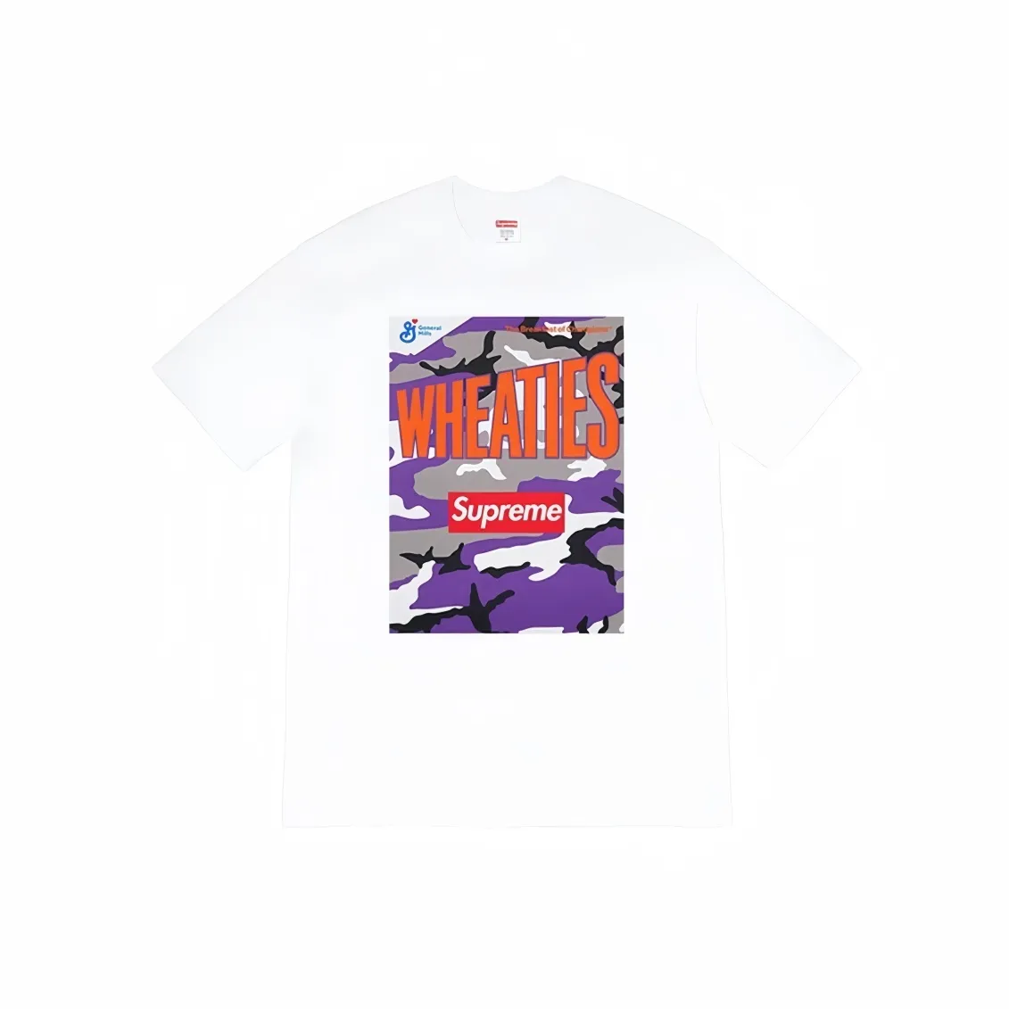 #S62 P110💰 Supreme SS21 Week6 x Wheaties Tee Oatmeal printed short-sleeved T-shirt. Loose fit. Made of 260g combed cotton double yarn. From fabric to accessories, all three standards are complete and follow ZP. The slurry printing imported from Matsui Company will never crack. The whole piece is made with three-needle five-thread technology. The neckline-shoulder seam-sleeve seam is double-lined, which looks more three-dimensional and textured.) The same process as the original version, classic version Feel free to compare zp. The whole piece adopts three-needle five-thread craftsmanship. The neckline-shoulder seam-sleeve seam is double-threaded, which looks more three-dimensional and textured.) It has the same craftsmanship as the original original, classic version. Color: black and white Size: S M L XL XXL