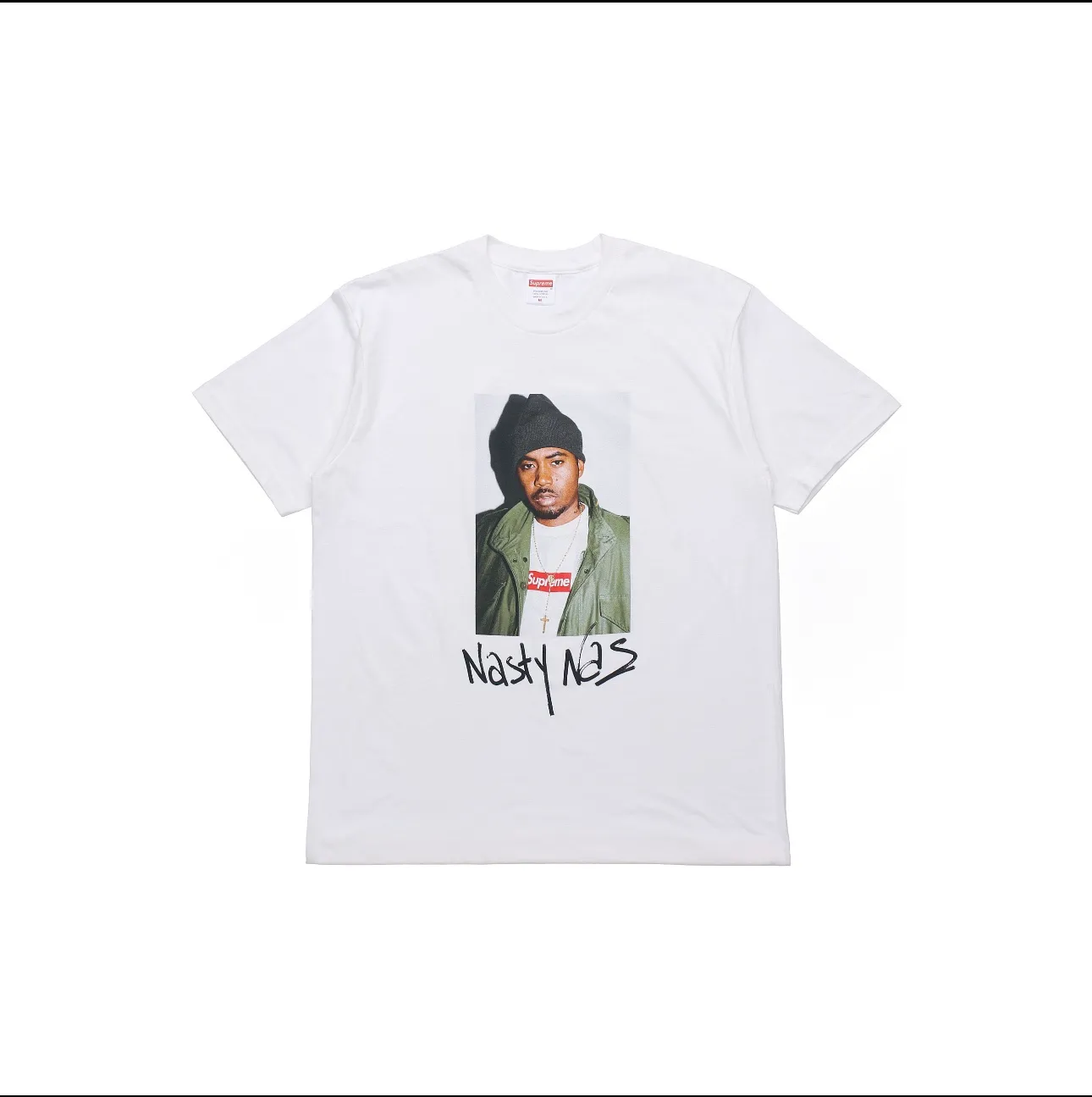 #S114 p110💰 Supreme FW17 Nas Tee Black Rapper pattern short-sleeved T-shirt for men and women. Loose fit. Made of 260g combed cotton double yarn. All three standards from fabrics to accessories are in compliance with ZP. Imported Matsui company slurry printing will never crack. The whole piece adopts three-needle five-thread technology. The neckline-shoulder seam-sleeve seam is double-lined, which looks more three-dimensional and textured.) The same process as the original version, classic version Feel free to compare zp. The whole piece adopts three-needle five-thread craftsmanship. The neckline-shoulder seam-sleeve seam is double-threaded, which looks more three-dimensional and textured.) It has the same craftsmanship as the authentic original version. The classic version is black, white, red, and brown. Size: S M L XL XXL
