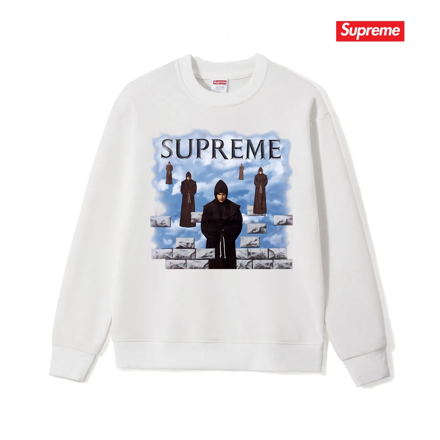 Style No. S1050 #terryp150💰 Velvet 160💰 Supreme Week 17 Bandana Box Logo Tee Cashew flower logo round neck sweatshirt Made of 400 grams of large terry (drop shoulder large version) fabric, soft texture and no pilling Imported environmentally friendly printing glue The pattern is bright and three-dimensional Quality 💥Same style for men and women The upper body is trendy Color: black white gray Size: S M L XL XXL