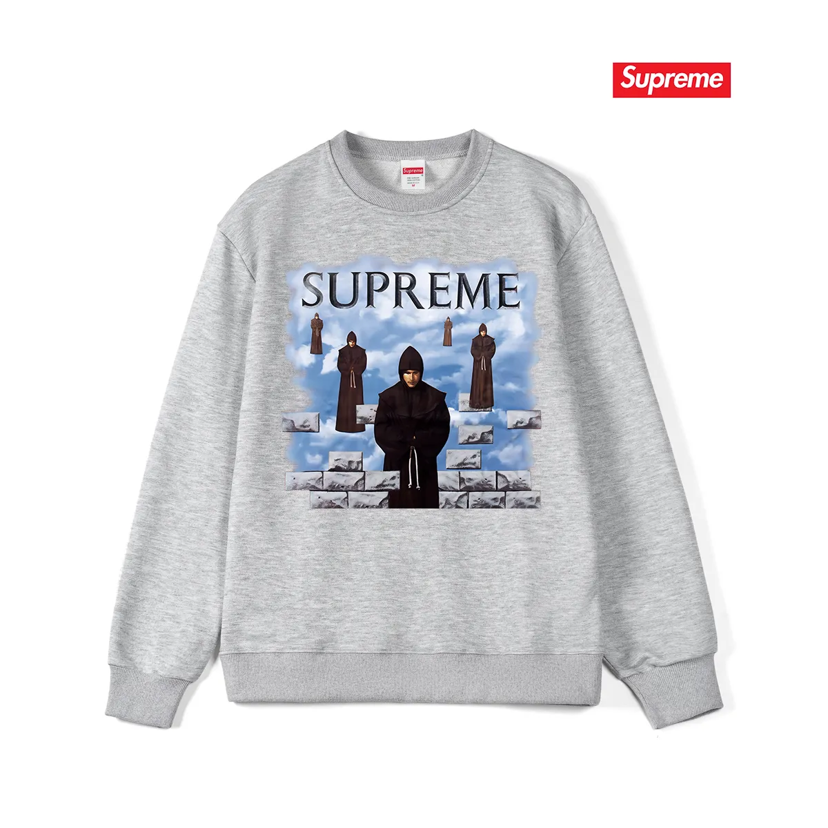 Style No. S1050 #terryp150💰 Velvet 160💰 Supreme Week 17 Bandana Box Logo Tee Cashew flower logo round neck sweatshirt Made of 400 grams of large terry (drop shoulder large version) fabric, soft texture and no pilling Imported environmentally friendly printing glue The pattern is bright and three-dimensional Quality 💥Same style for men and women The upper body is trendy Color: black white gray Size: S M L XL XXL