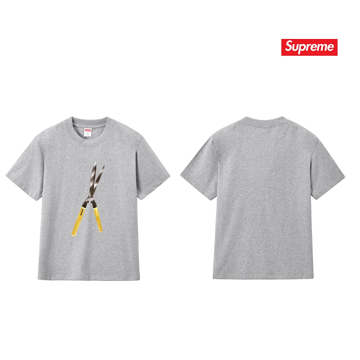 S247 P110💰 Supreme SS19 Shears Tee scissors short-sleeved American trendy T-shirt. Same style for men and women. Loose fit. Made of 260 grams of combed cotton double yarn. All three standards from fabrics to accessories are in compliance with ZP. Imported Matsui Company slurry printing will never crack. The whole piece adopts three-needle five-thread technology. The neckline-shoulder seam-sleeve seam is double-lined, which looks more three-dimensional and textured.) The same process as the original version, classic version Feel free to compare zp. The whole piece adopts three-needle five-thread craftsmanship (neckline-shoulder seam-sleeve seam double thread, which looks more three-dimensional and textured). It has the same craftsmanship as the original original, classic version. Color: black, white, light gray, pink, navy. Size: S M L XL XXL