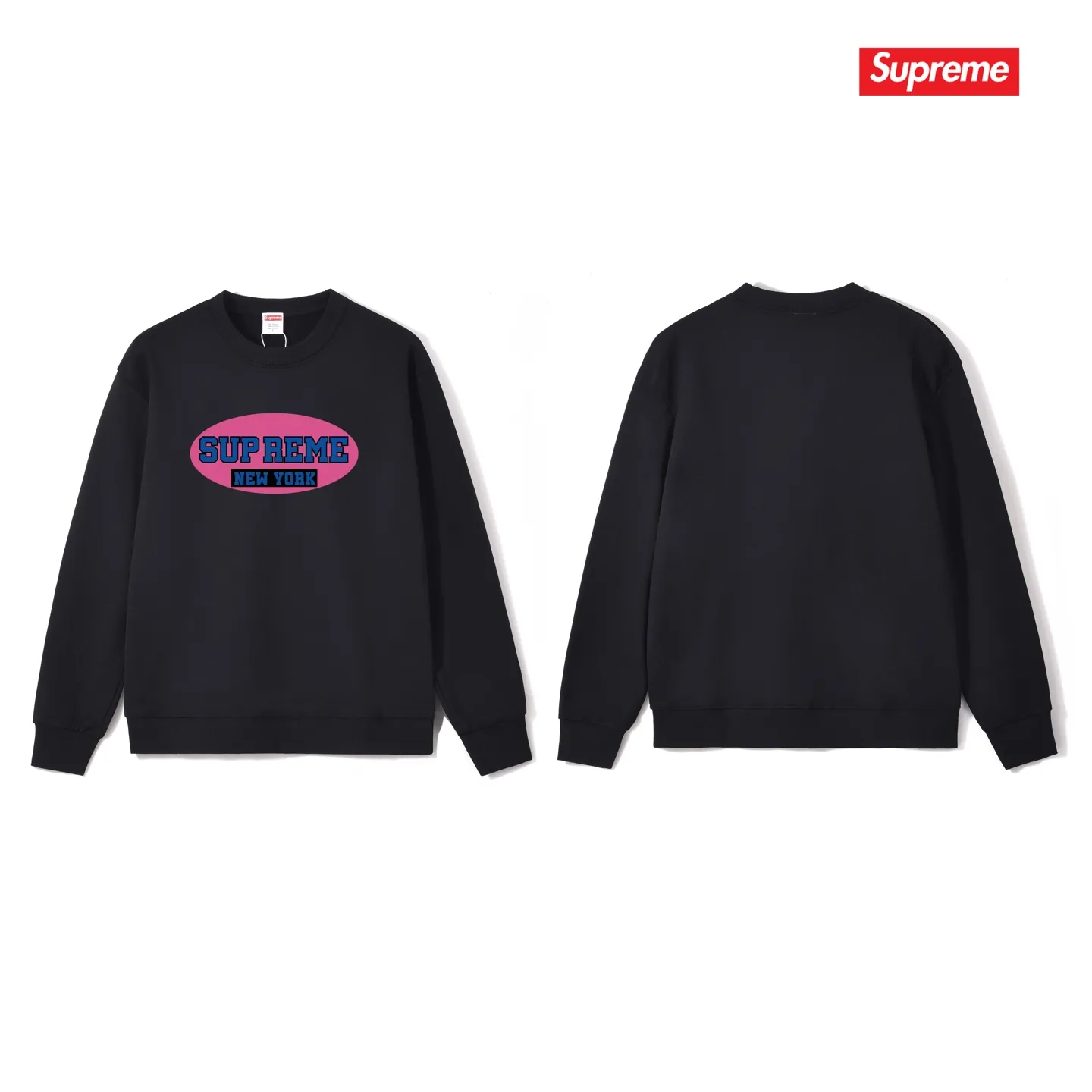 Style No. S1020 #terryp150💰 Velvet 160💰 Supreme SS23 Week 1 NEW YORK TEE Retro Logo Printed Round Neck Sweater Made of 400g large terry (drop shoulder large version) fabric, soft and non-pilling, imported environmentally friendly printing glue, bright and three-dimensional pattern, quality 💥Same style for men and women. The upper body is trendy. Color: Black White Gray Size: S M L XL XXL