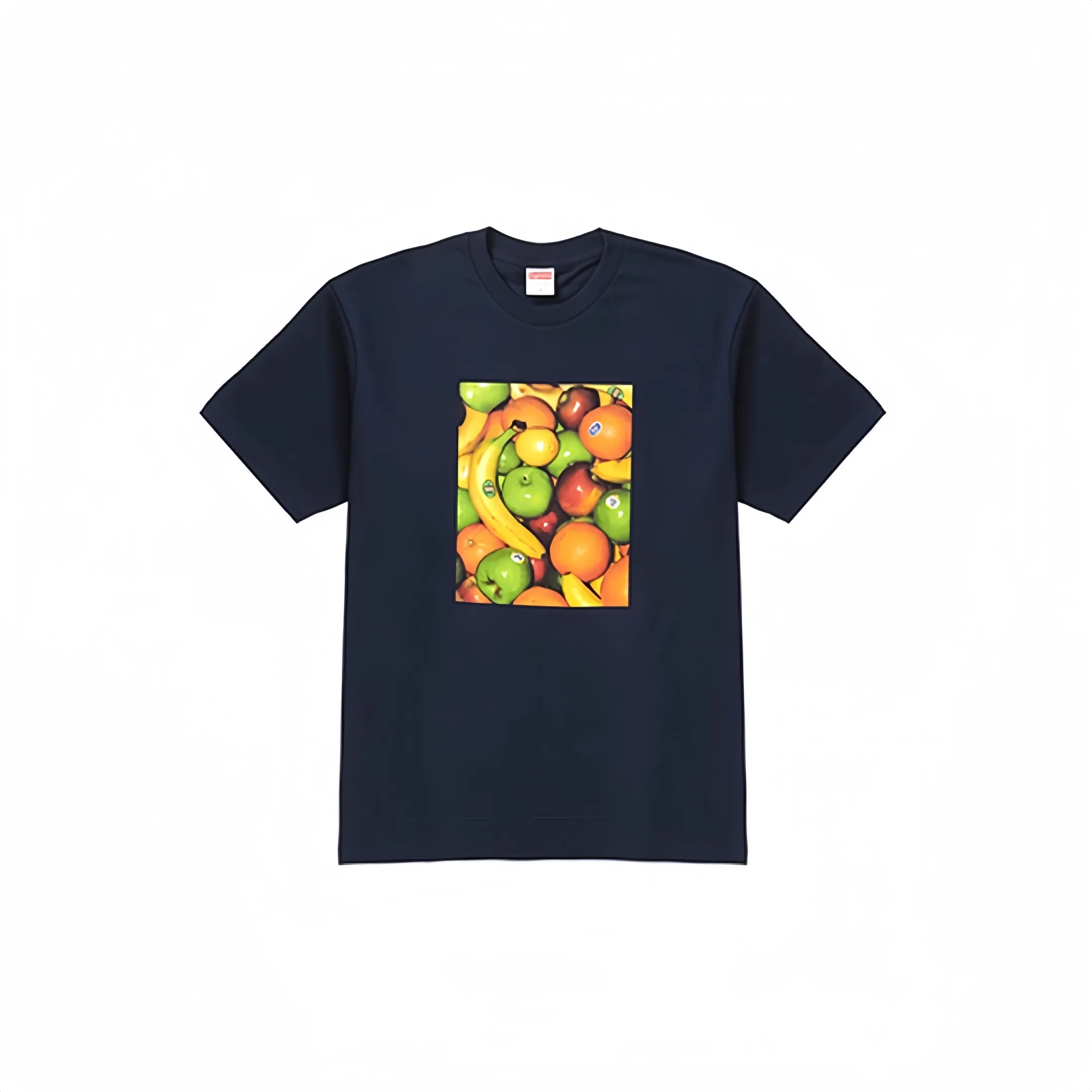 #S32 P110💰 Supreme SS19 Fruit Tee Navy fruit printed short-sleeved T-shirt. Made of 260g combed cotton double yarn for both men and women. From fabric to accessories, all three standards are complete and follow ZP. The slurry printing imported from Matsui Company will never crack. The whole piece is made of three-needle five-thread technology. The neckline-shoulder seam-sleeve seam is double-lined, making it look more three-dimensional and textured.) It has the same craftsmanship as the original version, and has a classic version. Feel free to compare zp. The whole piece adopts three-needle five-thread craftsmanship (neckline-shoulder seam-sleeve seam double thread, which looks more three-dimensional and textured). It has the same craftsmanship as the genuine original, classic version. Color: black, white, navy blue, red and gray. Size: S M L XL XXL