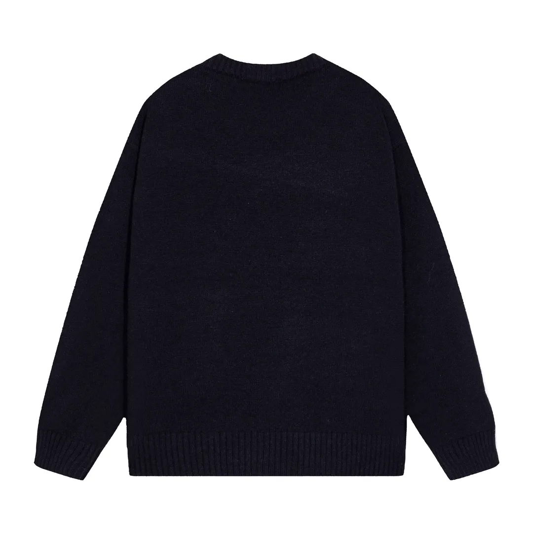P300 Supreme new embroidered letter logo round neck wool knitted sweater Color: White Black Blue Pink Size: S M L XL XXL