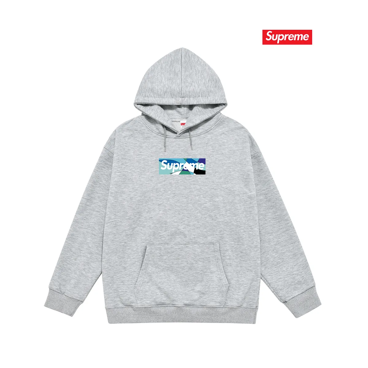 Style number S2074 #terry P160💰 Velvet P170💰 Supreme Week 16 x Emilio Pucci joint model Box Logo Tee Logo printed hooded sweatshirt Made of 400g large terry 430g silver fox velvet (drop shoulder large version) fabric, soft texture and no pilling, imported environmentally friendly printing glue, bright and three-dimensional pattern, quality 💥Same style for men and women, the upper body is trendy Color: Black White Gray Size: S M L XL XXL
