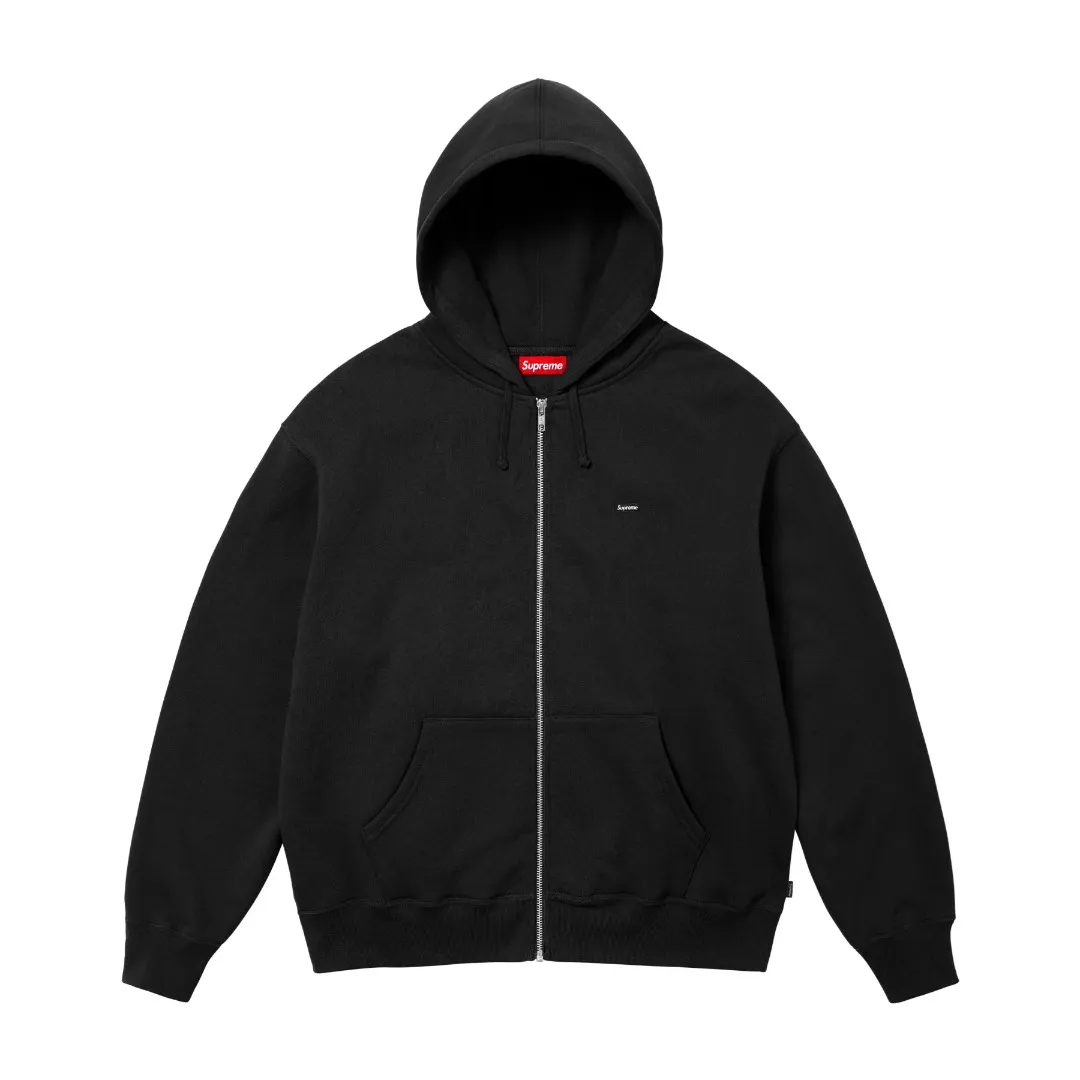 S606💰p330 Top version Supreme 24FW Small Box small label embroidered zipper cardigan sweatshirt 1. Fabric: According to ZP testing, custom woven and dyed, pure cotton 460G fleece main fabric 2. Process: Imported Behringer embroidery machine operation, exquisite and perfect presentation 3. Hem and cuffs: Customized color matching thread using 520G non-elastic thread (Low-end goods use elastic threads to cause the hem and cuffs to appear wavy) 4. Customized ZP YKK zipper/main label/wash label/tag/packaging bag (equipped with an extra-large thickened handbag) Size: S~XL