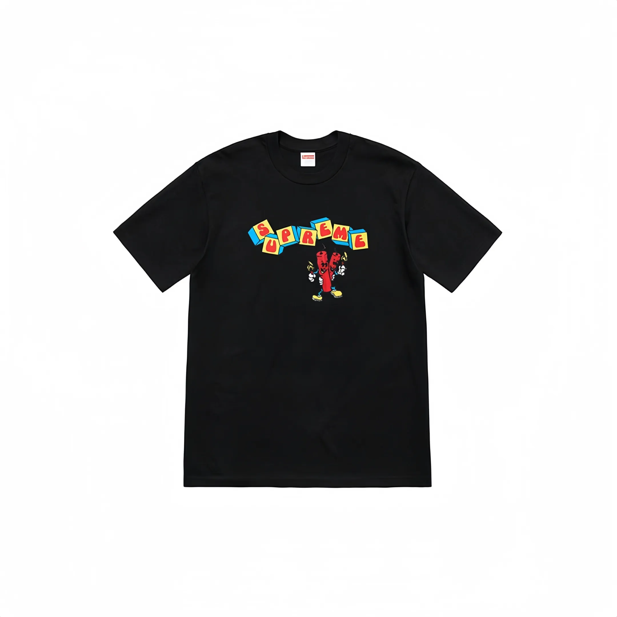 #S25 P110💰 Supreme SS19 Dynamite Tee printed short-sleeved T-shirt. The same style for men and women is made of 260g combed cotton double yarn. From fabrics to accessories, all three standards are complete and follow ZP. The slurry printing imported from Matsui Company will never crack. The whole piece adopts three-needle five-thread technology. The collar-shoulder seam-sleeve seam is double-lined, which looks more three-dimensional and textured.) The same process as the original version, classic version Feel free to compare zp. The whole piece adopts three-needle five-thread craftsmanship (neckline-shoulder seam-sleeve seam double thread, which looks more three-dimensional and textured). It has the same craftsmanship as the original original, classic version. Color: gray, black, red, pink, white, blue, yellow. Size: S M L XL XXL