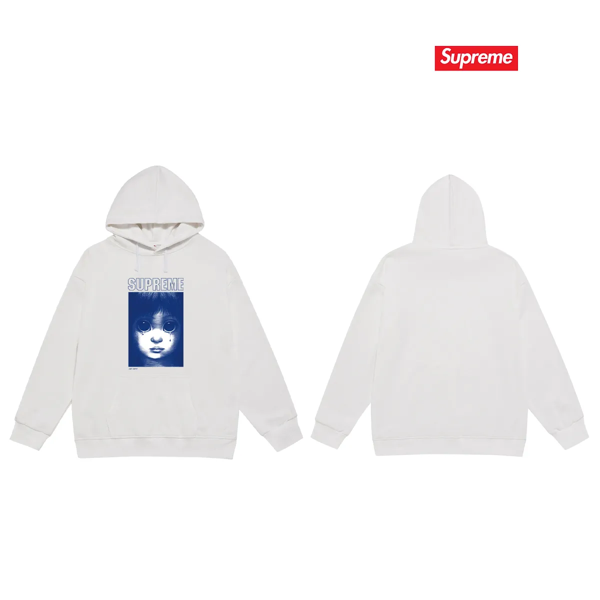 Style No. S2177 #terry P160💰 Velvet P170💰 Sup SS24 MARGARET KEANE co-branded character pattern printed hooded sweatshirt Made of 400g large terry 430g silver fox velvet (drop shoulder large version) fabric, soft texture and no pilling Imported environmentally friendly printing glue The pattern is bright and three-dimensional Quality 💥Same style for men and women The upper body is trendy Color: black white gray Size: S M L XL XXL