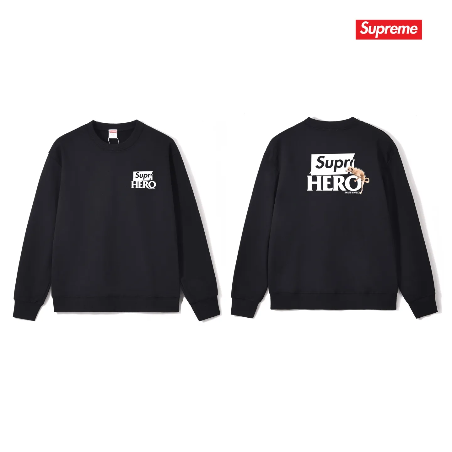 Style No. S1018 #terryp150💰 Plush 160💰 Supreme ANTIHERO joint series SS22 Week 17 Antihero Dog Tee Dog letter logo printed round neck sweatshirt Made of 400g large terry (drop shoulder large version) fabric, soft texture and no pilling Imported environmentally friendly printing glue The pattern is bright and three-dimensional Quality 💥Same style for men and women The upper body is trendy Color: black white gray Size: S M L XL XXL