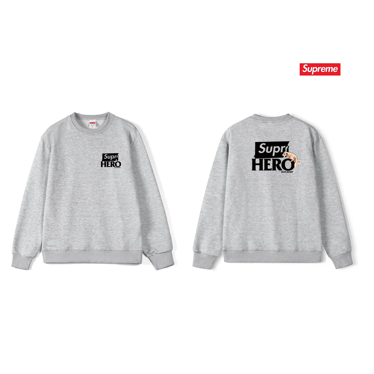 Style No. S1018 #terryp150💰 Plush 160💰 Supreme ANTIHERO joint series SS22 Week 17 Antihero Dog Tee Dog letter logo printed round neck sweatshirt Made of 400g large terry (drop shoulder large version) fabric, soft texture and no pilling Imported environmentally friendly printing glue The pattern is bright and three-dimensional Quality 💥Same style for men and women The upper body is trendy Color: black white gray Size: S M L XL XXL