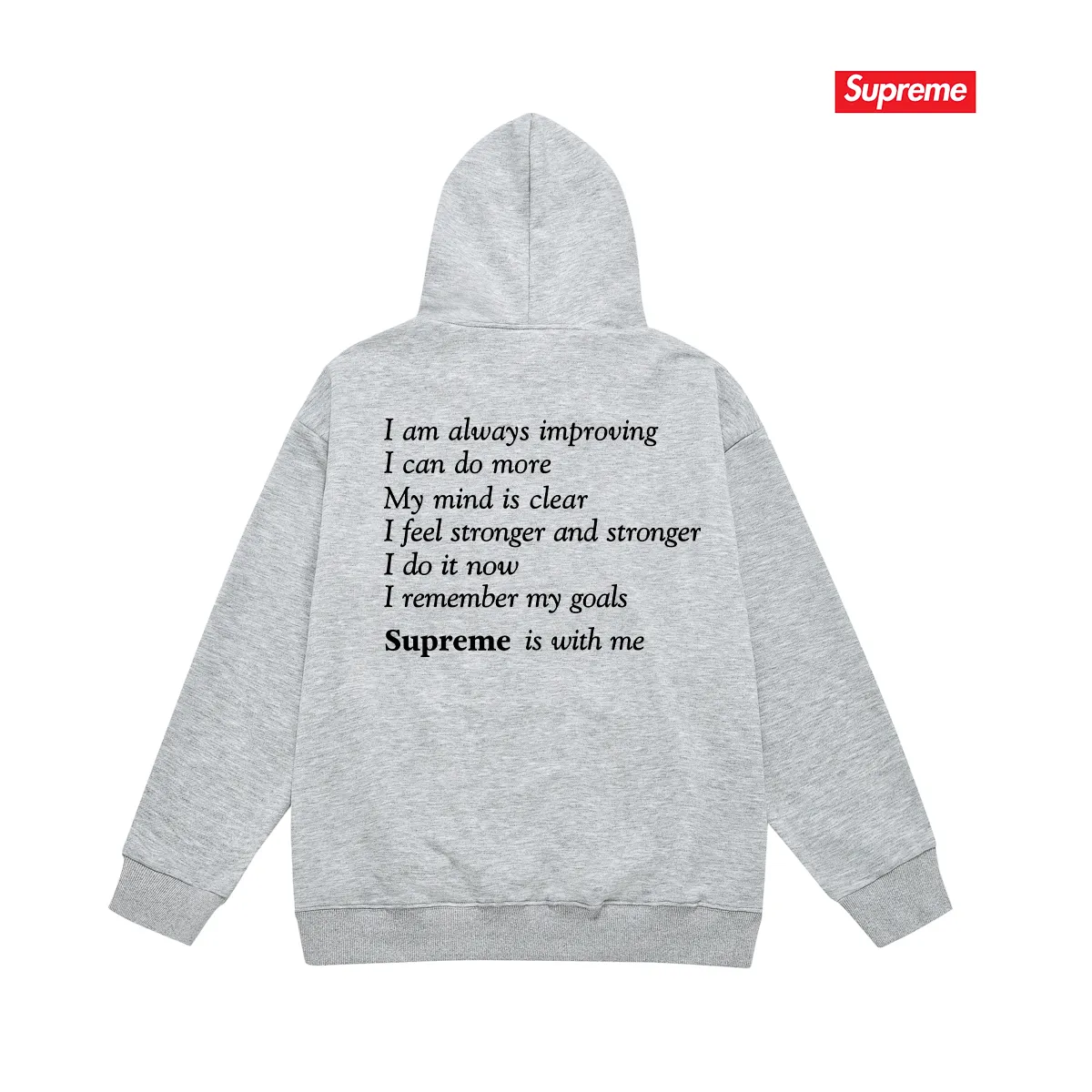 Style No. S2233 #terry P160💰 Velvet P170💰 Supreme Week 1 Stay Positive Tee Stay Positive English print hooded sweatshirt Made of 400g large terry 430g silver fox velvet (drop shoulder large version) fabric, soft texture and no pilling Imported environmentally friendly printing glue The pattern is bright and three-dimensional Quality 💥Same style for men and women The upper body is trendy Color: black white gray Size: S M L XL XXL