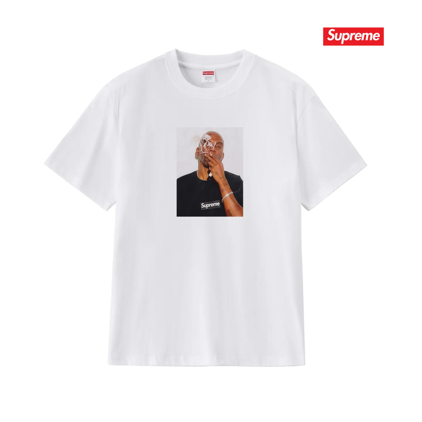 S172 P110💰 Sup SS25 WEEK18SummerTee Dean Blunt character printed round neck short-sleeved T-shirt. Loose fit. Made of 260g combed cotton double yarn. All three standards are complete from fabrics to accessories. ZP. Imported Matsui Company slurry printing will never crack. The whole piece adopts three-needle five-thread technology. The collar-shoulder seam-sleeve seam is double-lined, which looks more three-dimensional and textured. The same process as the original version, classic version. Feel free to compare zp. The whole piece adopts three-needle five-thread craftsmanship (neckline-shoulder seam-sleeve seam double thread, which looks more three-dimensional and textured). It has the same craftsmanship as the original original, classic version. Color: black, white, light gray, navy blue, pink. Size: S M L XL XXL