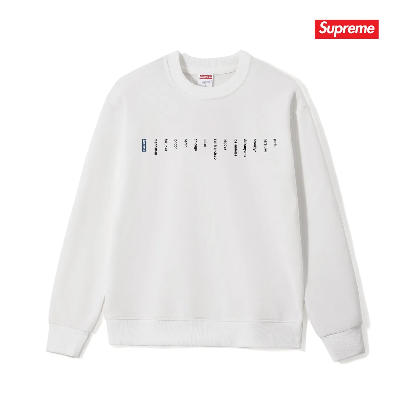 Style No. S1155 #terry p150💰 Velvet 160💰 Trendy brand Sup 76SS LOCATION TEE store city small label round neck sweatshirt Made of 400 grams of large terry (drop shoulder large version) fabric, soft texture and no pilling Imported environmentally friendly printing glue The pattern is bright and three-dimensional Quality 💥 Same style for men and women The upper body is fashionable Color: black white gray Size: S M L XL XXL