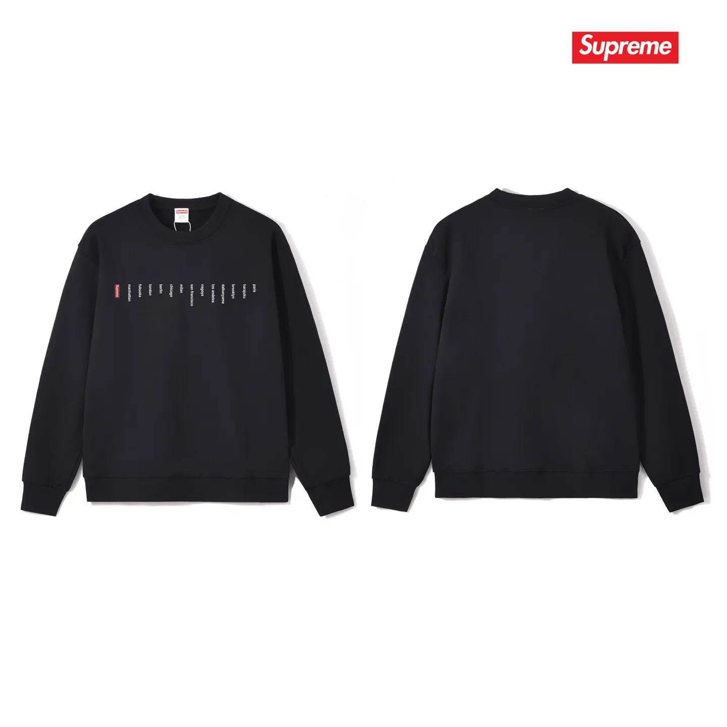 Style No. S1155 #terry p150💰 Velvet 160💰 Trendy brand Sup 76SS LOCATION TEE store city small label round neck sweatshirt Made of 400 grams of large terry (drop shoulder large version) fabric, soft texture and no pilling Imported environmentally friendly printing glue The pattern is bright and three-dimensional Quality 💥 Same style for men and women The upper body is fashionable Color: black white gray Size: S M L XL XXL