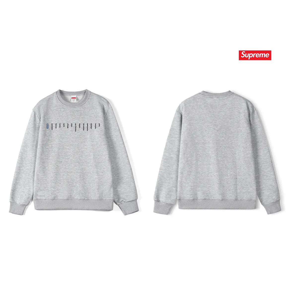 Style No. S1155 #terry p150💰 Velvet 160💰 Trendy brand Sup 76SS LOCATION TEE store city small label round neck sweatshirt Made of 400 grams of large terry (drop shoulder large version) fabric, soft texture and no pilling Imported environmentally friendly printing glue The pattern is bright and three-dimensional Quality 💥 Same style for men and women The upper body is fashionable Color: black white gray Size: S M L XL XXL
