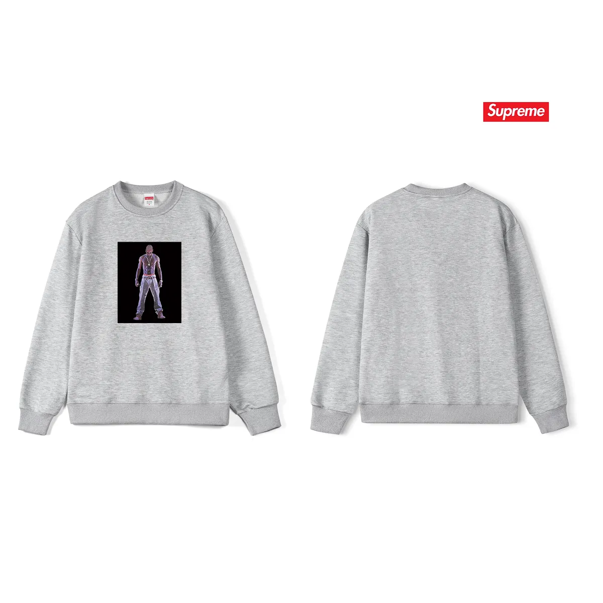 Style No. S1122 #terry p150💰 Velvet 160💰 Supreme SS20 Week 1 TupacHologram Tee virtual character round neck sweatshirt Made of 400 grams of large terry (drop shoulder large version) fabric, soft texture and no pilling Imported environmentally friendly printing glue The pattern is bright and three-dimensional Quality💥Same style for men and women The upper body is fashionable Color: black white gray Size: S M L XL XXL