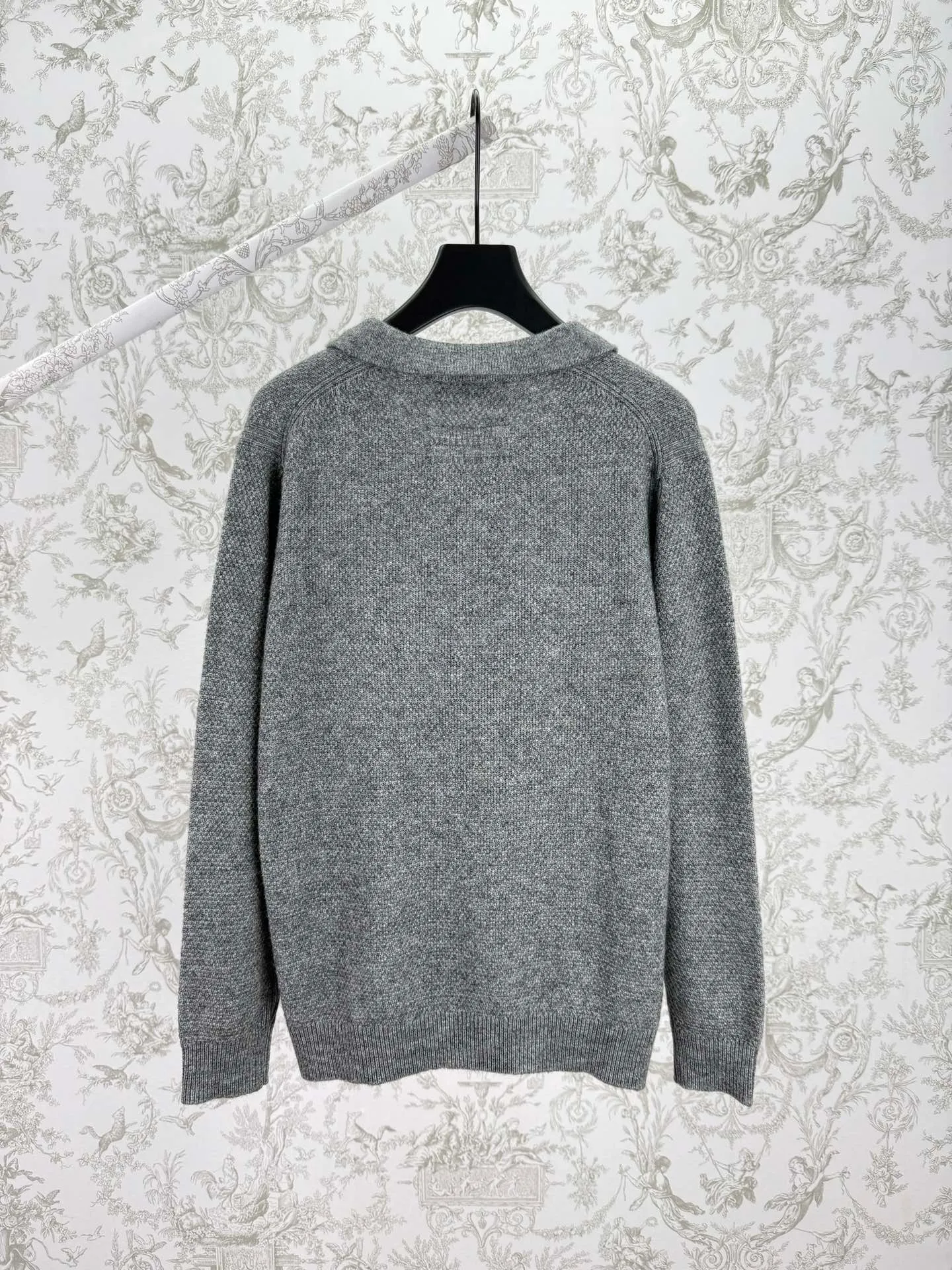 🅿️600 Ermenegildo Zegna 25ss new solid color polo sweater with brown embroidery on the chest. High version code number: 48.50.52.54.56.