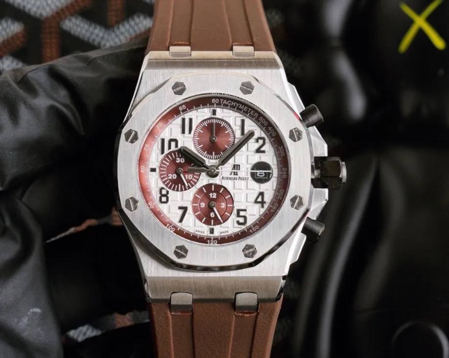 【Customized all-in-one machine】💰1720! Audemars Piguet AP Royal Oak Offshore Series Wear-resistant and scratch-resistant sapphire mirror Size 45mm*14mm Italian imported rubber strap with AP original pin buckle Equipped with fully automatic imported 9015 all-in-one mechanical movement Octagonal brushed steel case with digital grid surface Cold, domineering, and a different tough guy