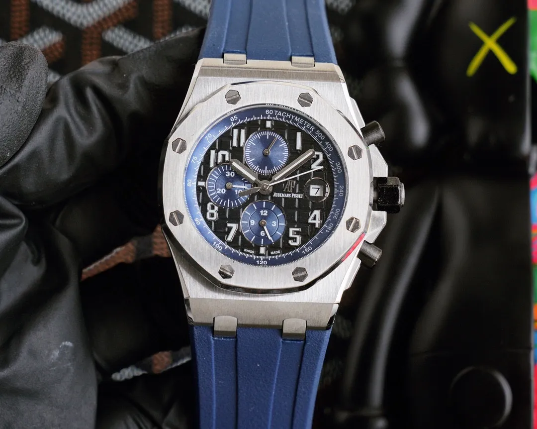 【Customized all-in-one machine】💰1720! Audemars Piguet AP Royal Oak Offshore Series Wear-resistant and scratch-resistant sapphire mirror Size 45mm*14mm Italian imported rubber strap with AP original pin buckle Equipped with fully automatic imported 9015 all-in-one mechanical movement Octagonal brushed steel case with digital grid surface Cold, domineering, and a different tough guy