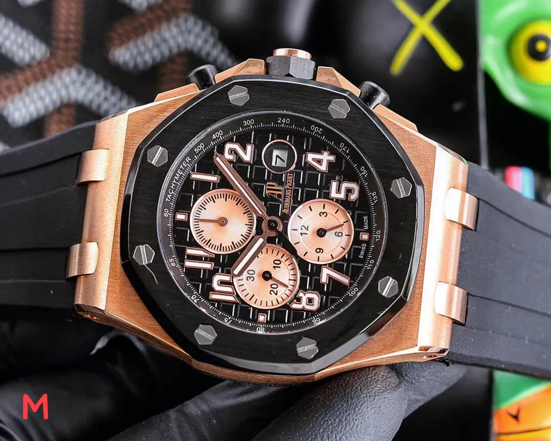 【High-end replica】💰1720! Audemars Piguet AP Royal Oak series coated glass, size 42mm*14mm, waterproof tape with AP original pin buckle, equipped with fully automatic mechanical movement, octagonal brushed steel case with mesh surface, cold, domineering, different tough guy
