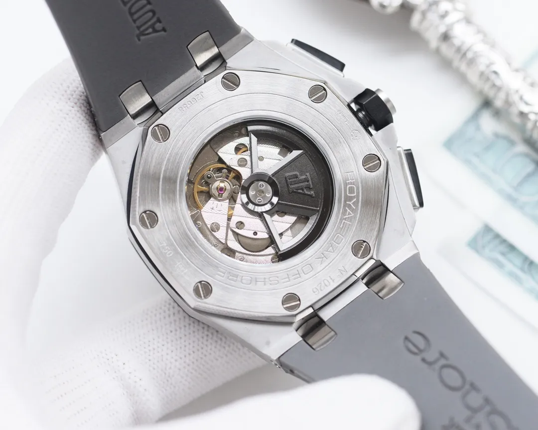 Audemars Piguet-AP🏅🏅 Type: Men's watch🎉🎉 Case: Top version 316 stainless steel L Strap: Natural rubber waterproof tape Movement: Fully automatic imported mechanical movement⚙️ Mirror: Sapphire mirror glass Size: 45mm in diameter, 13mm thick 🍷Exquisite inheritance of real effects, quality guaranteed! ‼ ️The elegant style instantly enhances the charm of men and is a symbol of taste and noble life!