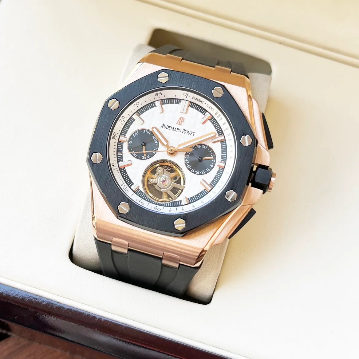 【Customized all-in-one machine】💰2100! Audemars Piguet-AP men's watch equipped with imported fully automatic 9015 all-in-one mechanical movement, sapphire mirror, 316L stainless steel case, imported rubber strap, fashionable and casual, noble and generous, size: diameter 44mm, thickness 15mm