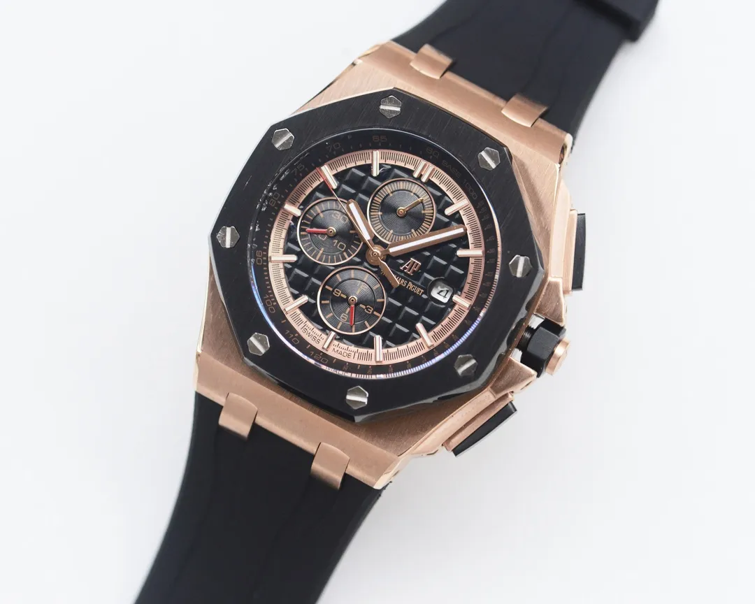 Audemars Piguet-AP🏅🏅 Type: Men's watch🎉🎉 Case: Top version 316 stainless steel L Strap: Natural rubber waterproof tape Movement: Fully automatic imported mechanical movement⚙️ Mirror: Sapphire mirror glass Size: 45mm in diameter, 13mm thick 🍷Exquisite inheritance of real effects, quality guaranteed! ‼ ️The elegant style instantly enhances the charm of men and is a symbol of taste and noble life!