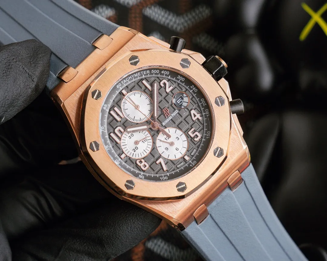 【Customized all-in-one machine】💰1720! Audemars Piguet AP Royal Oak Offshore Series Wear-resistant and scratch-resistant sapphire mirror Size 45mm*14mm Italian imported rubber strap with AP original pin buckle Equipped with fully automatic imported 9015 all-in-one mechanical movement Octagonal brushed steel case with digital grid surface Cold, domineering, and a different tough guy