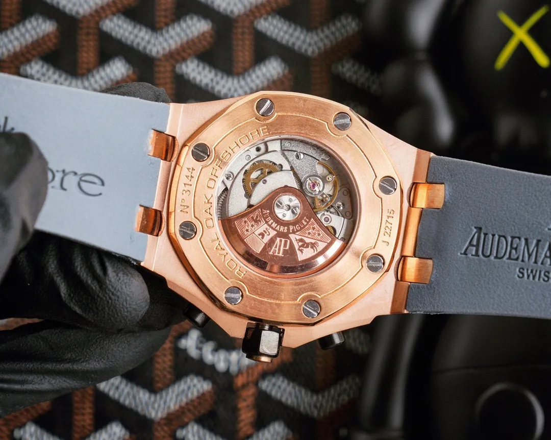 【Customized all-in-one machine】💰1720! Audemars Piguet AP Royal Oak Offshore Series Wear-resistant and scratch-resistant sapphire mirror Size 45mm*14mm Italian imported rubber strap with AP original pin buckle Equipped with fully automatic imported 9015 all-in-one mechanical movement Octagonal brushed steel case with digital grid surface Cold, domineering, and a different tough guy