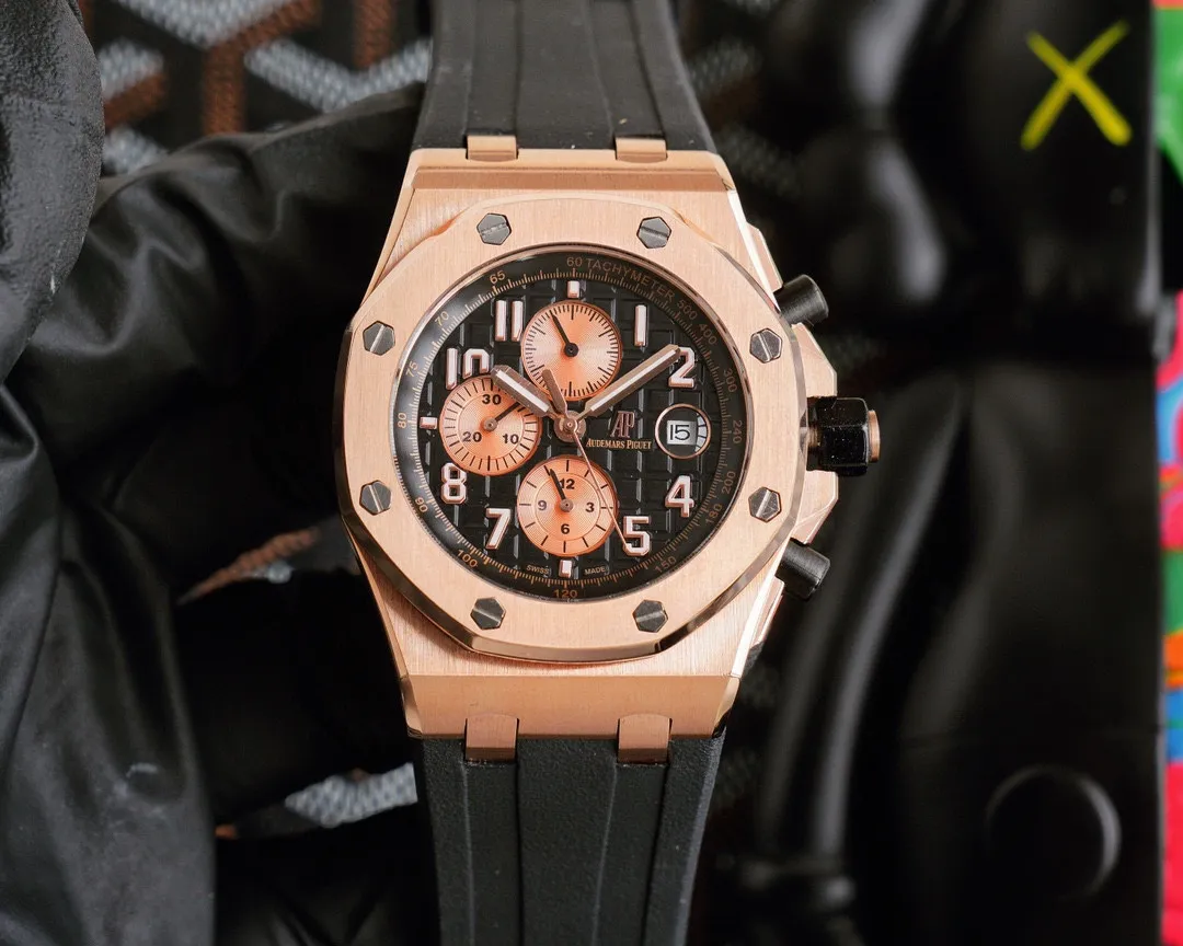 【Customized all-in-one machine】💰1720! Audemars Piguet AP Royal Oak Offshore Series Wear-resistant and scratch-resistant sapphire mirror Size 45mm*14mm Italian imported rubber strap with AP original pin buckle Equipped with fully automatic imported 9015 all-in-one mechanical movement Octagonal brushed steel case with digital grid surface Cold, domineering, and a different tough guy