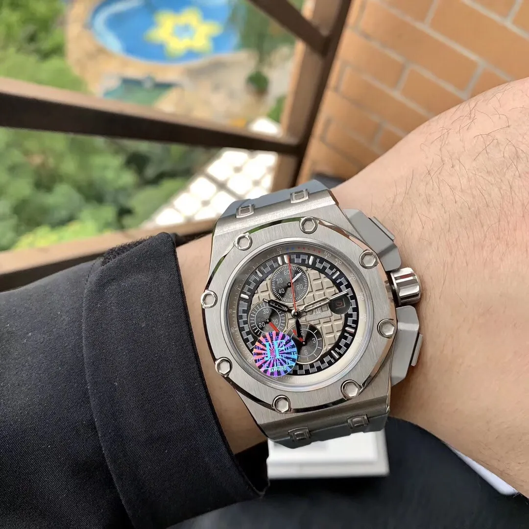 【Foreign trade import】💰3600! Audemars Piguet-Royal Oak Offshore‼ ️The Royal Oak Offshore grandly launches a new model. This watch cancels the Arabic numerals, making the dial look more concise and capable. Size: 44MM*13MM [Driving by the Male God] Movement: Original fully automatic mechanical movement imported from Japan [0⃣️error] Mirror: Anti-glare treated sapphire crystal glass [Never wear] Material: Imported 316 stainless steel Case Strap: Imported rubber strap Buckle: Original pin buckle🔥Top quality products continue to be produced🔥