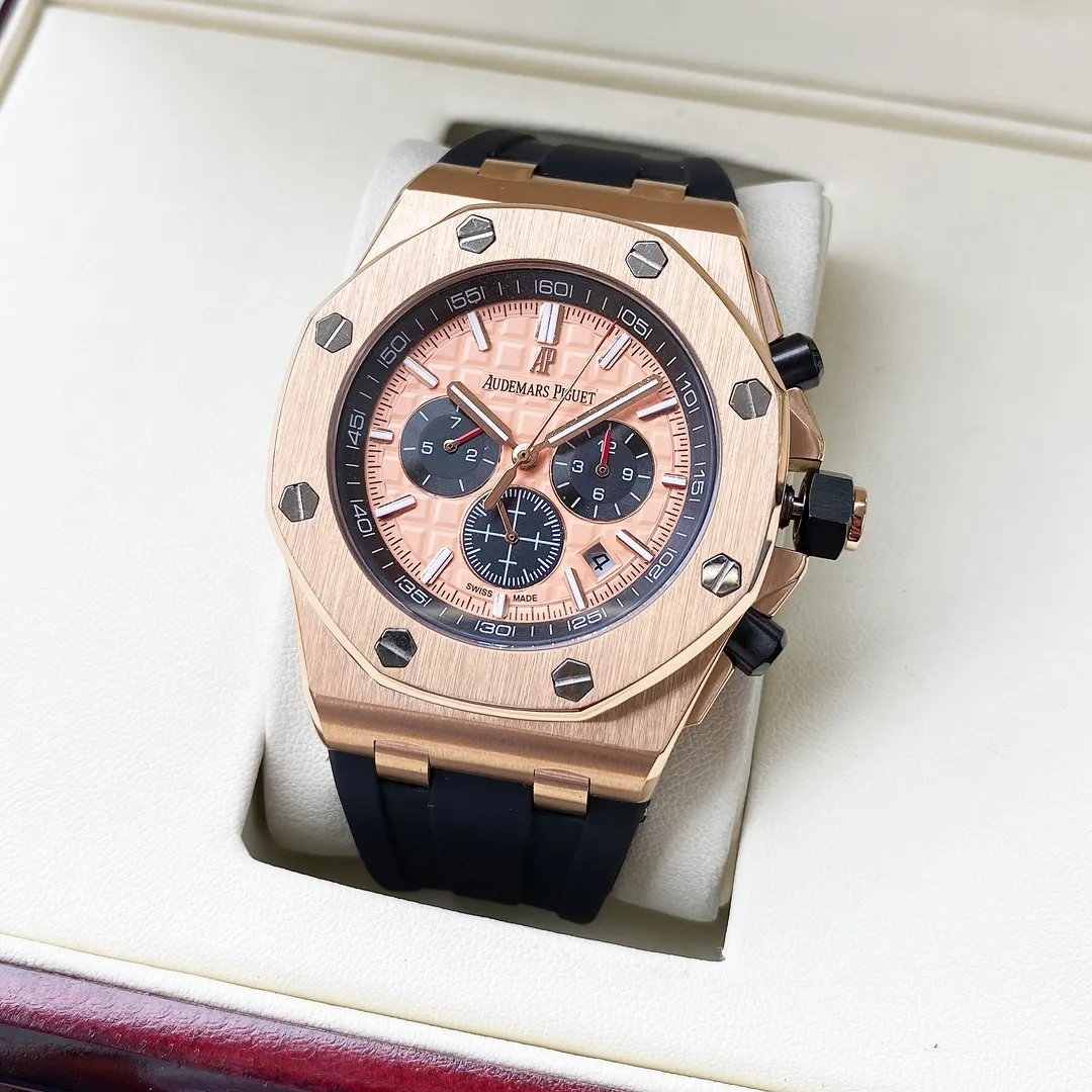 【Customized all-in-one machine】💰1920! Audemars Piguet-AP men's watch equipped with imported fully automatic 9015 all-in-one mechanical movement, sapphire mirror, 316L stainless steel case, imported rubber strap, fashionable and casual, noble and generous, size: diameter 44mm, thickness 15mm
