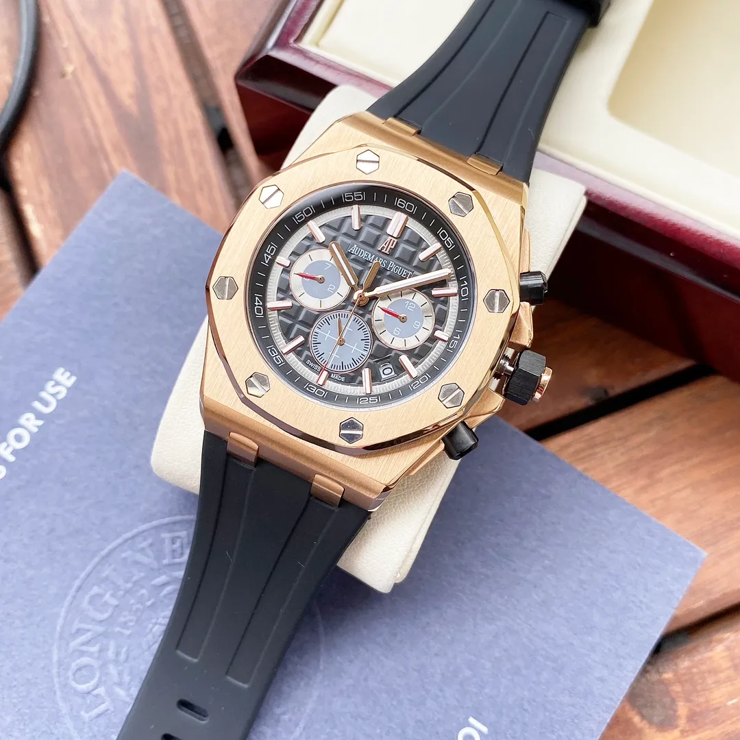 【Customized all-in-one machine】💰1920! Audemars Piguet-AP men's watch equipped with imported fully automatic 9015 all-in-one mechanical movement, sapphire mirror, 316L stainless steel case, imported rubber strap, fashionable and casual, noble and generous, size: diameter 44mm, thickness 15mm