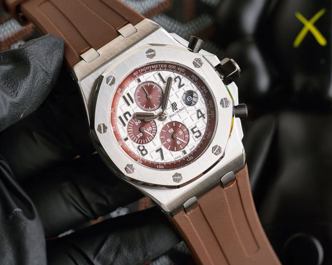 【High-end replica】💰1720! Audemars Piguet AP Royal Oak Offshore Series Coated Glass Size 45mm*14mm Italian rubber strap with AP original pin buckle Equipped with a fully automatic mechanical movement Octagonal brushed steel case with digital grid surface Cold, domineering, a different tough guy