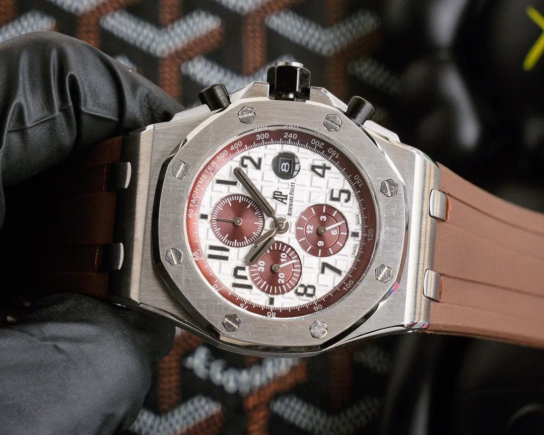 【High-end replica】💰1720! Audemars Piguet AP Royal Oak Offshore Series Coated Glass Size 45mm*14mm Italian rubber strap with AP original pin buckle Equipped with a fully automatic mechanical movement Octagonal brushed steel case with digital grid surface Cold, domineering, a different tough guy