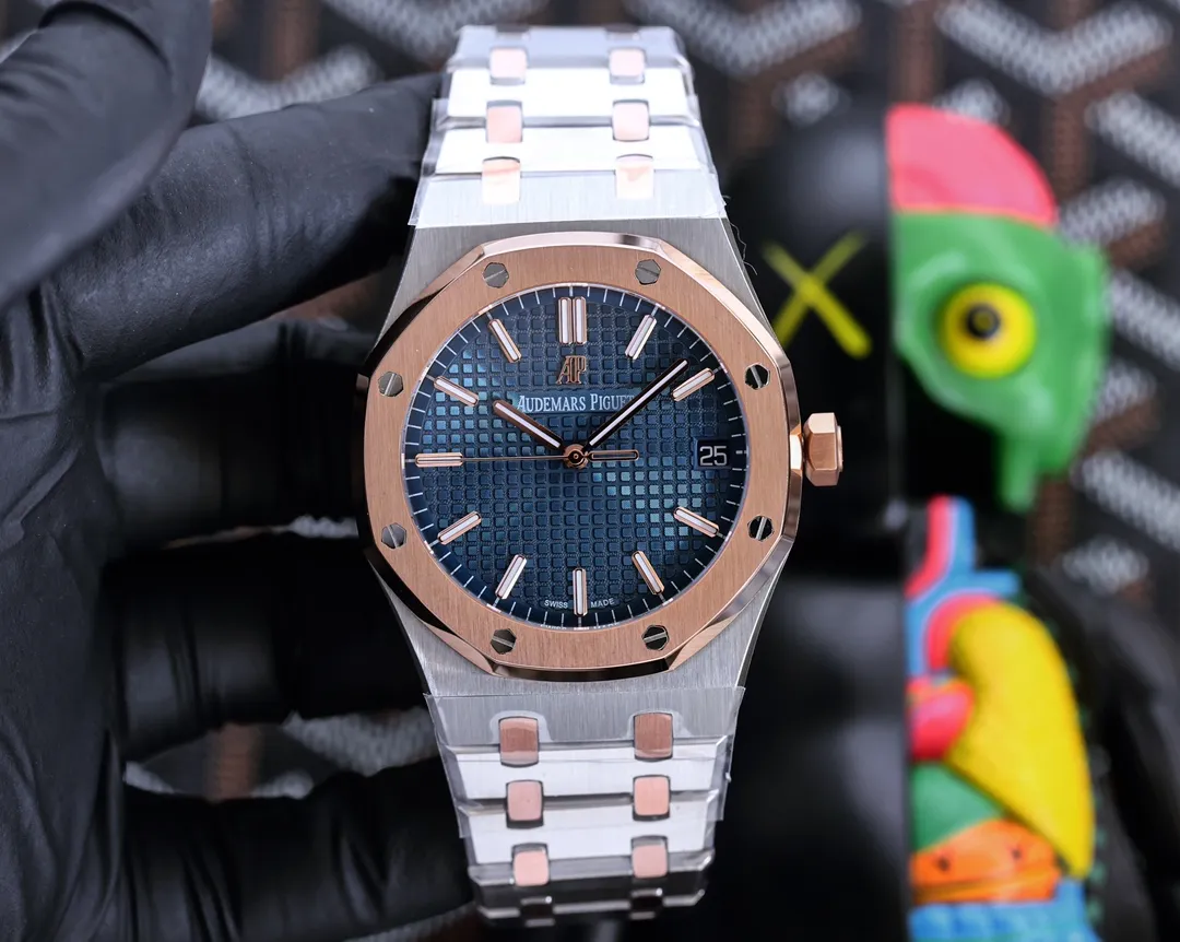 【High-end replica】💰1240! 【Top Replica】💰3440! Audemars Piguet Royal Oak series equipped with original imported ultra-thin 9015 automatic movement, stainless steel strap, original folding clasp, sapphire mirror, one year of technical improvement, fully automatic mechanical watch, size 41mm*10mm