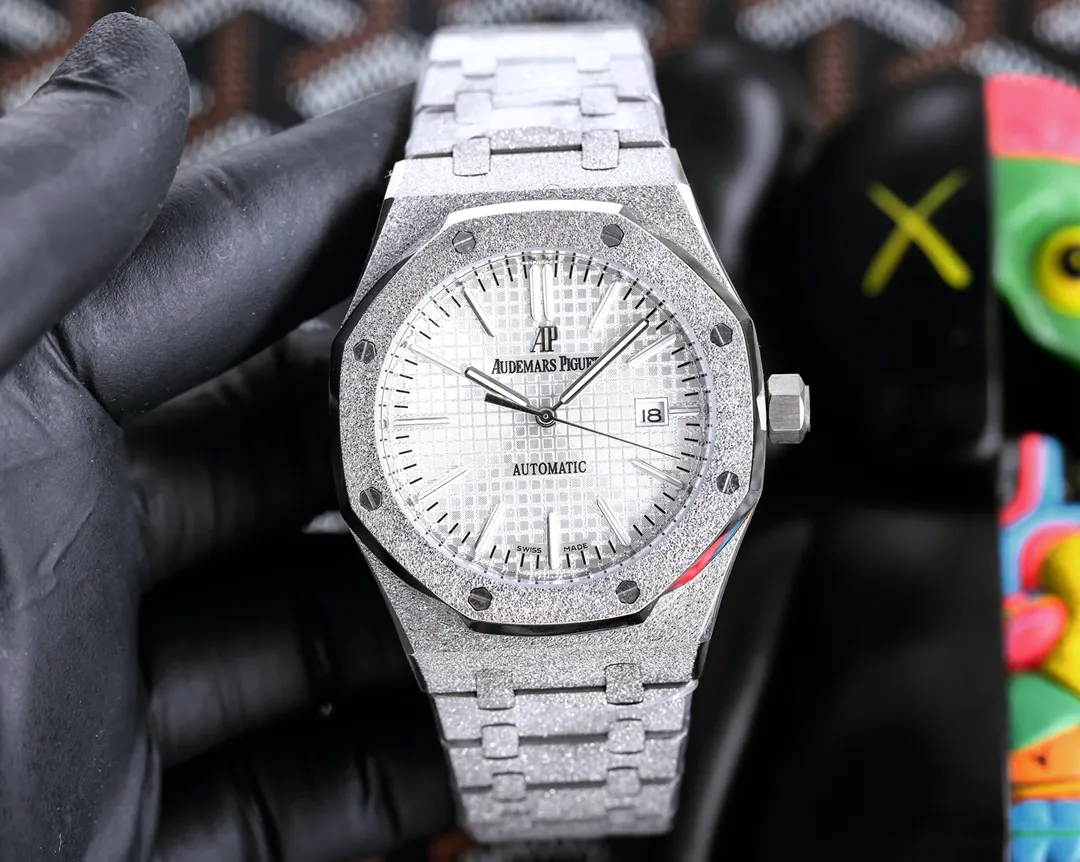 【High-end replica】💰1300! 【Customized all-in-one machine】💰1720! 🎩Audemars Piguet frosted AP Royal Oak series sapphire mirror glass size 45mm*12mm stainless steel strap AP original buckle equipped with fully automatic imported Citizen 8215 mechanical movement super luminous octagonal brushed steel case with mesh surface cold domineering different tough guy