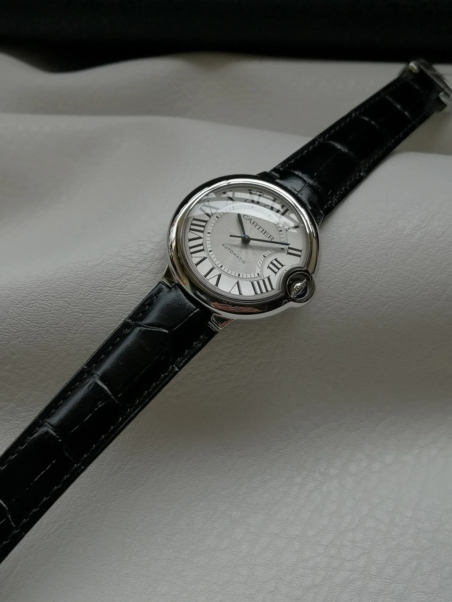 【Taiwan Factory】💰2160! 【Top replica】💰3500! Cartier Blue Balloon watch (guilloché dial, sword-shaped blue steel hands, automatic, 36 mm)