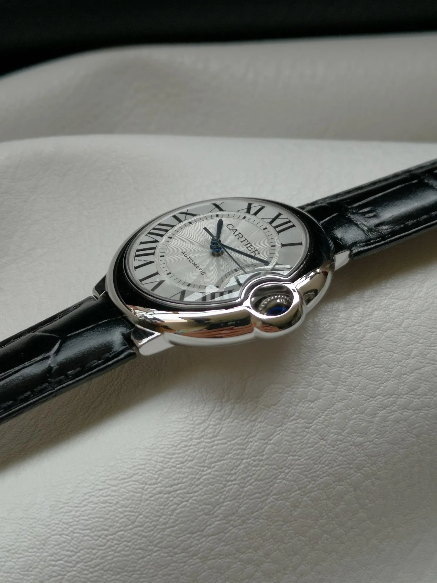 【Taiwan Factory】💰2160! 【Top replica】💰3500! Cartier Blue Balloon watch (guilloché dial, sword-shaped blue steel hands, automatic, 36 mm)
