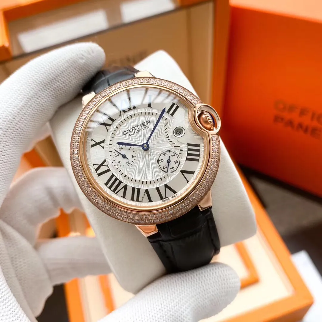 【Foreign trade import】💰1320! Cartier-Cartier ‼ ️Multi-functional blue balloon series🌹🌹🌹Exquisite men's watch, exquisite craftsmanship, originality, noble atmosphere and gentleman style. Adopting fully automatic mechanical movement, top-grade 316 stainless steel case, imported calfskin strap, mineral super mirror, size 44*13🔥Top quality products are constantly produced🔥