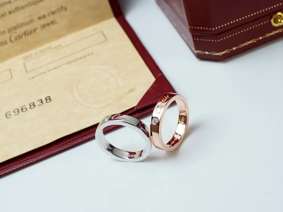 【1:1 replica】💰240 each! S9️⃣2️⃣5️⃣Cartier letter ring 💍 Cartier Cartier letter LOGO single diamond ring 💝Classic counter LOGO model The highest level on the market Original mold opening Exclusive real shot [Love] Material: Jewelry 925 sterling silver electroplated 18k gold #6789 code # rose gold/white gold