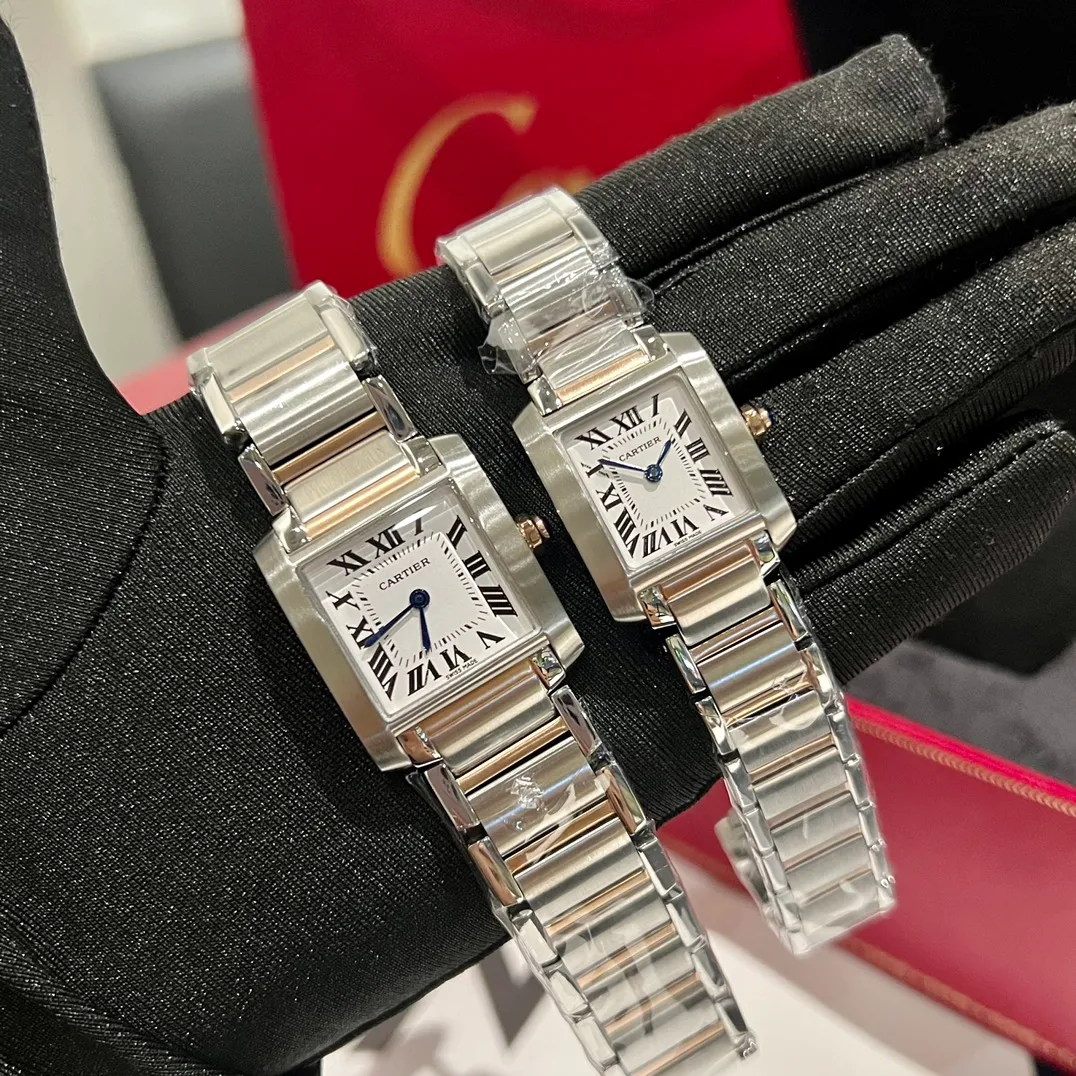 [High-end replica] 💰1160 each! Cartier French Tank Series TankFrancaise, Swiss quartz movement, 316L stainless steel case bracelet, sapphire mirror, sapphire bead crown, medium size: width 27mm, length 32mm, small size: width 21.2mm, length 25.7mm
