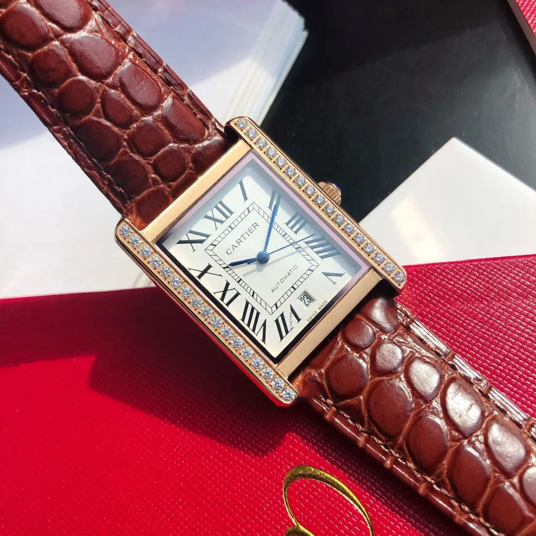 【Foreign trade import】💰1640! Cartier ⌚️CARTIER Tank Series Men's Mechanical Watch 💯New Citizen 8215 automatic mechanical movement with accurate travel time, 🅾️reworked 💯316 stainless steel case with imitation machine workmanship Case size 31/41/11mm 💯Scratch-resistant sapphire glass mirror 💯Crocodile pattern cowhide or frosted cowhide strap optional with original folding buckle ⚠️Please look for exclusive quality