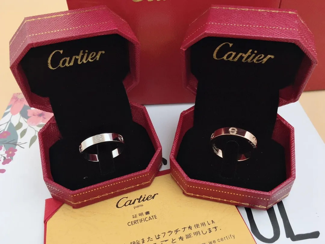 【High-end replica】💰240! Cartier ring wide version narrow version with diamonds without diamonds three colors code size 5-11