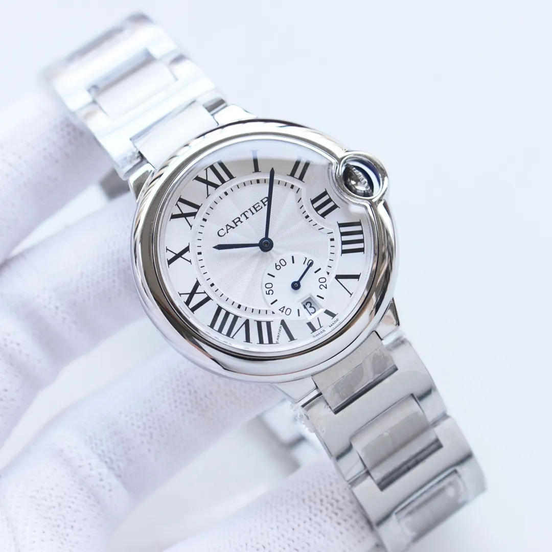 【Customized all-in-one machine】💰1720! Three sizes in one produced by Taiwan factory, size 33mm 36mm 42mmCartier Cartier Blue Balloon Series: The new quartz watch has a two-hand and a half calendar display. The two-hand and a half small seconds dial with calendar function that watch lovers have been waiting for is now on the shelves. Double sapphire glass mirror, 316 stainless steel case, steel blue sword-shaped hands, water drop fisheye effect sapphire mirror 3 o'clock glass opening🈷️Tooth reflection, Italian imported cowhide, 316 original steel belt, size 33mm 36mm42mm (bottom cover coded warranty card and hangtag three codes in one) individually packaged, Xiaohongshu recommends best-selling models, Douyin live broadcast popular models come to Long