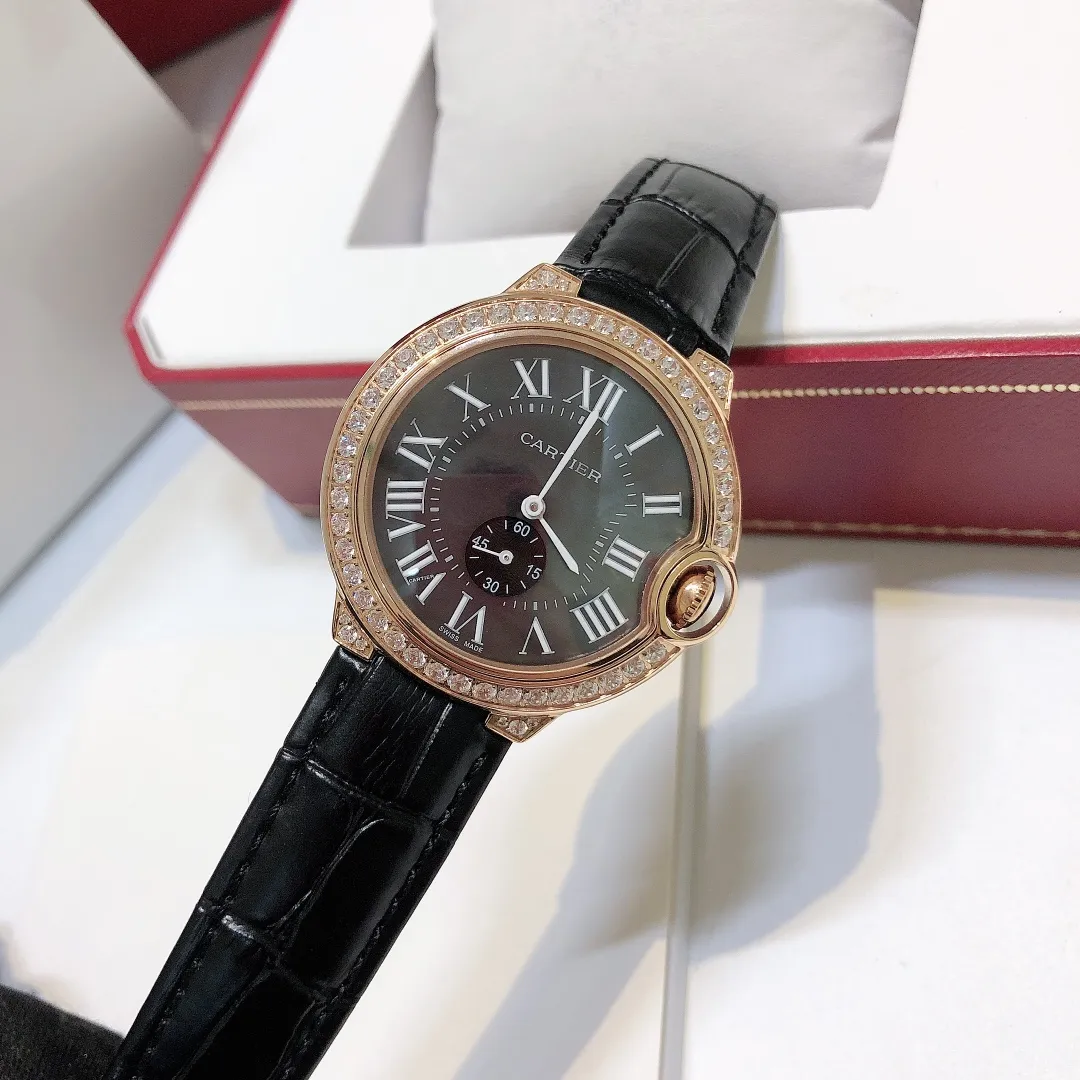【Foreign trade import】💰960! Cartier - [CARTIER] Blue Balloon color-toned popular two-and-a-half-hand series goddess watch, 316L stainless steel case, deep sea mother-of-pearl literal diamond nail scale, imported quartz movement, the latest and most pink color, super white hands, great appearance and temperament! Size: 36mm "MX real shot"