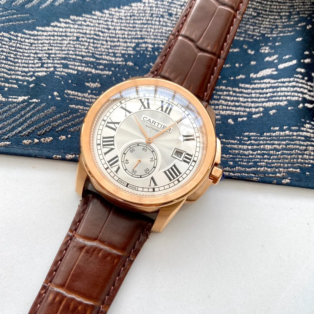【Foreign trade import】💰1640! Cartier WSCA0003 series, front and rear sapphire mirrors allow you to read more clearly, imported calfskin, watch diameter 38 mm, folding buckle, deep waterproof, automatic movement, which can fully satisfy watch friends' preference for large dials, making it worth owning such a watch whether you like casual or business style!